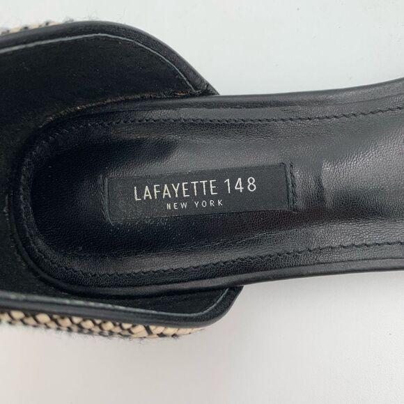 Lafayette 148 New York D’Orsay Black and Cream Patterned Flats Womans size 8/38 - Picture 13 of 13